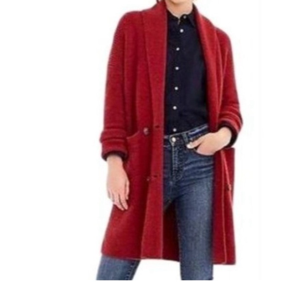 J. Crew double breasted wool alpaca blend supersoft yarn cardigan coat Large - Picture 2 of 9